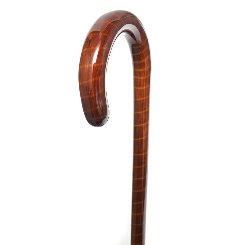 らせん巻き大曲ステッキ　天然木製一本杖