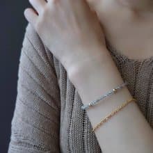 復古簡約 迷你拉長石 14Kgf 包金 可調整手鍊 | 復古唐頓