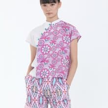 LENA濱海灣花園印花圖案對比襯衫