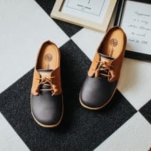 【復古文青】MIT舒適休閒鞋。真皮。深藍可可8506