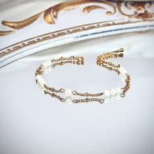 【極細系列】金色款 -月光人魚淚天然珍珠手鍊