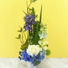 風信子白玫瑰香氛花禮/擬真花/禮物/桌花/永不凋零/佈置/新居