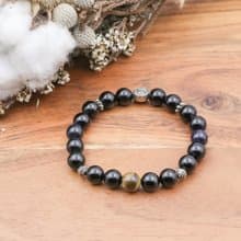 行星之眼 | 黑瑪瑙 黃虎眼石 藍沙石 天然石手鍊