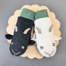 【大人用】白やぎ黒やぎミトン グリーン 手袋