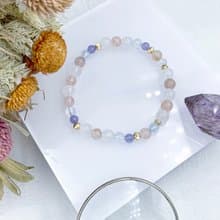 幽靈夢境 / 白幽靈 兔毛水晶 海藍寶 坦桑石 水晶手鍊