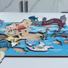 3D積木拼圖 木製亞洲景點拼圖 世界地圖 認識世界 認識亞洲