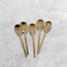 雫 槌目のシンプルな真鍮スプーン