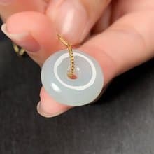 【願‧平安】冰種翡翠平安扣項鍊 | 天然緬甸玉A貨翡翠 | 送禮