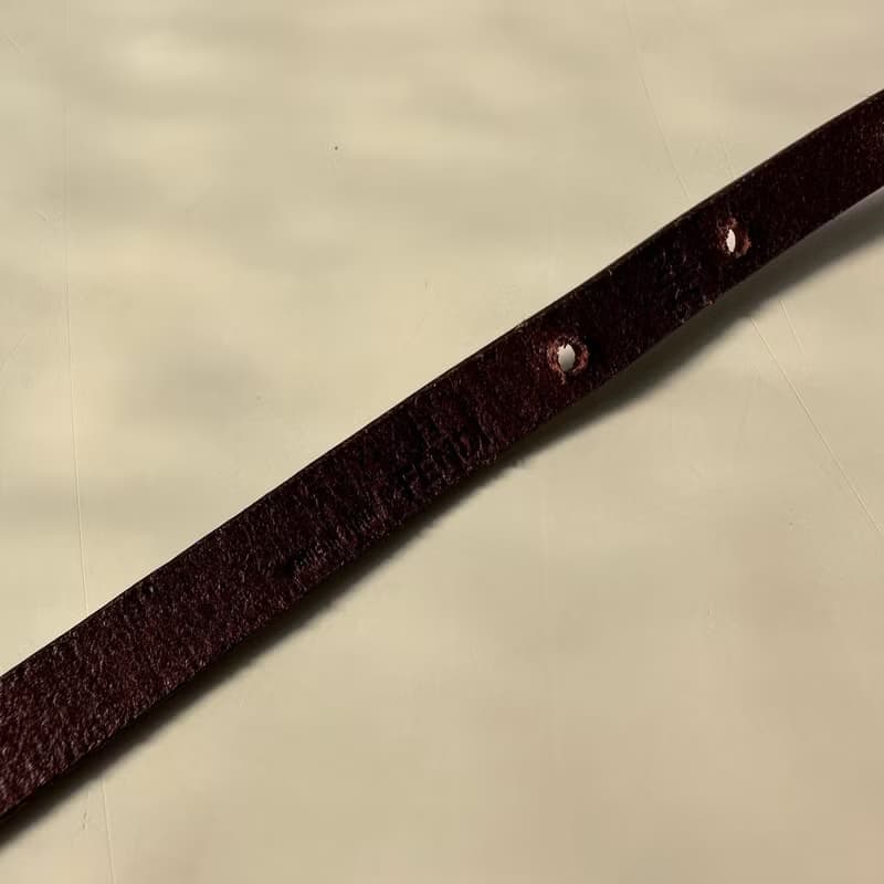 FENDI咖啡色真皮麻花編細版皮帶Y27 vintage