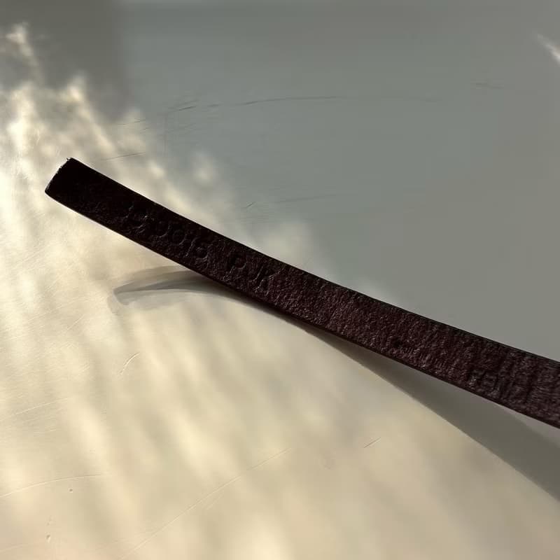 FENDI咖啡色真皮麻花編細版皮帶Y27 vintage