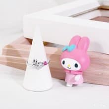 MyMelody 莫桑鑽系列-美樂蒂莫桑石單鑽純銀戒指