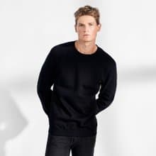 北歐極簡 - Sweatshirt 精織刷毛衛衣 - 黑