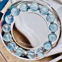 ITS-B660【設計款・精品淨透冰海藍寶】天然石水晶手鍊手環