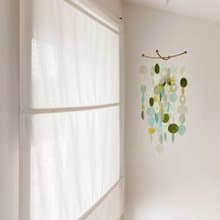 PRE-MADE|Norwegian forest-Donut, RainDrop-Green |Shell Wind Chime Mobile |#0-409