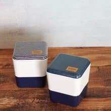 Reunion Tapered 2-Tier Lunchbox Denim Jeans Compact Container Box Made In Japan