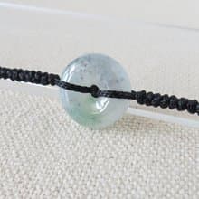 本命年【歲歲平安】冰烏雞飄綠翡翠絲光編織手鍊*SW27*招財開運