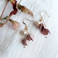 【花草集】風鈴草 革花 綿珍珠 耳環/耳夾