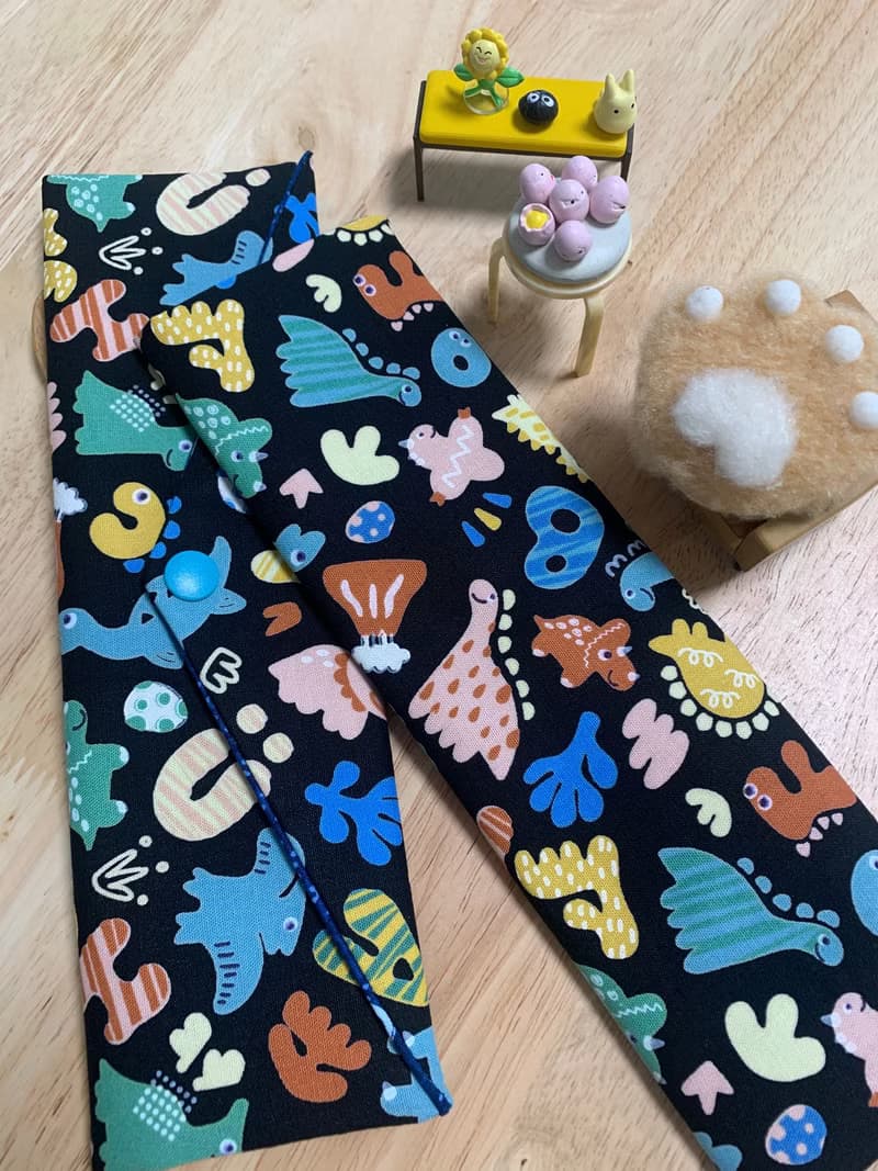 文青風環保純棉筷袋 萌萌侏羅紀 個性酷黑   日本 潮物 收納 手