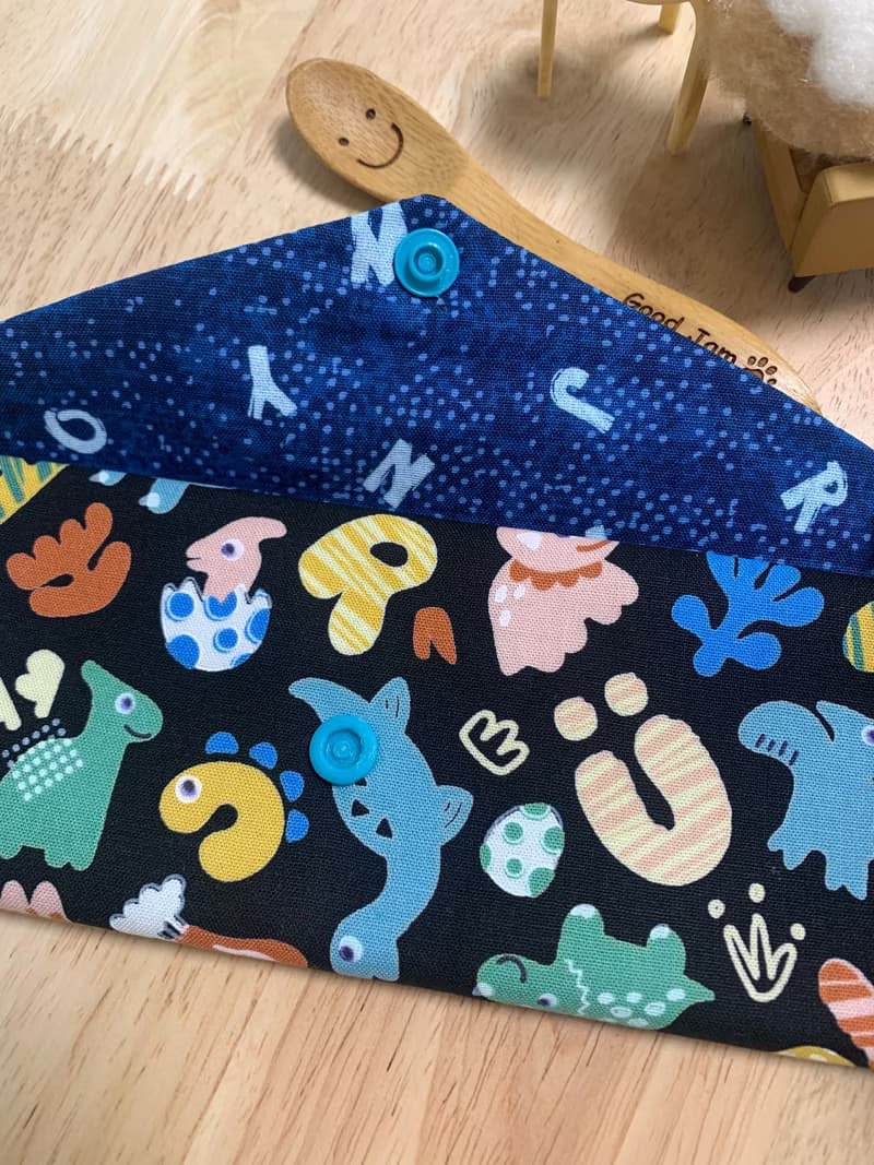 文青風環保純棉筷袋 萌萌侏羅紀 個性酷黑   日本 潮物 收納 手