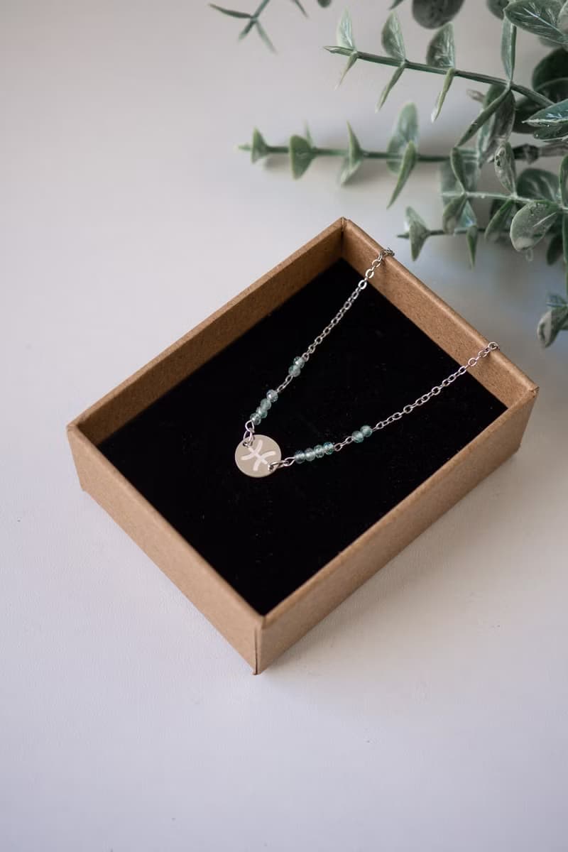 March birthstone, Pisces bracelet, Aquamarine, 925 silver, Mother's day gift