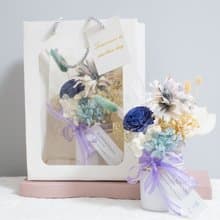 煙紫色乾燥花小桌花 交換禮物 生日 聖誕節 情人節