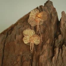 芭雷舞耳環/耳夾 樹脂 夾式耳環 婚禮飾品 金耳環 鍍14K金