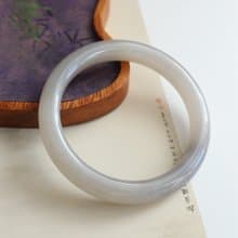 天然煙紫藕粉和田玉手鐲 冰底料脂份極好清新粉糯玉質溫潤58圈口