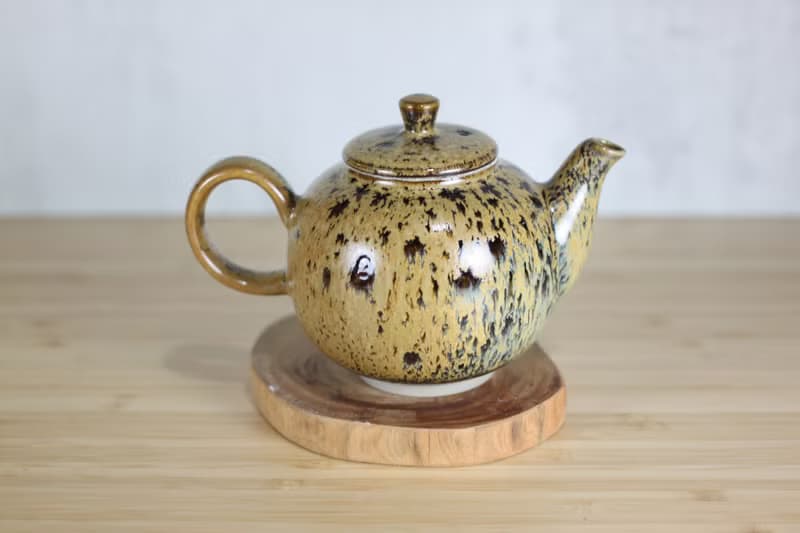 【送禮好物】240ml 鱔黃 天目釉 圓滿茶壺 鶯歌名家葉敏祥作