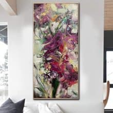 Abstract Canvas Flowers Bouquet Painting Colorful Oil Painting Wall Art Abstract