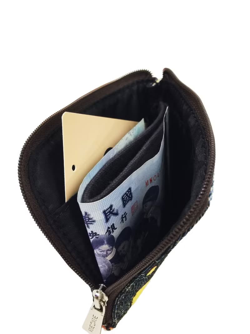 拉鍊短夾  零錢包 L型 / 防潑水 平織緹花 極光霜兔 經典麥亞