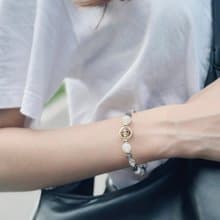 Mimis設計款 靜謐月光 水晶胎毛手鍊