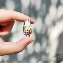 台灣珍珠奶茶徽章附禮盒/珍奶徽章/臺灣伴手禮 特色禮物