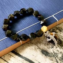 【龍抱珠。手鏈】金曜石、金虎眼、黃虎眼|14K注金|男女皆可配戴