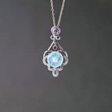 緬甸翡翠 平安扣 3月生日石 夏天 純銀項鍊