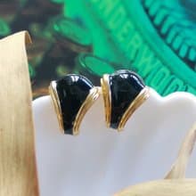 Vintage Jewelry 西洋古董飾品 優雅 復古 摩登 黑色調 針式耳環