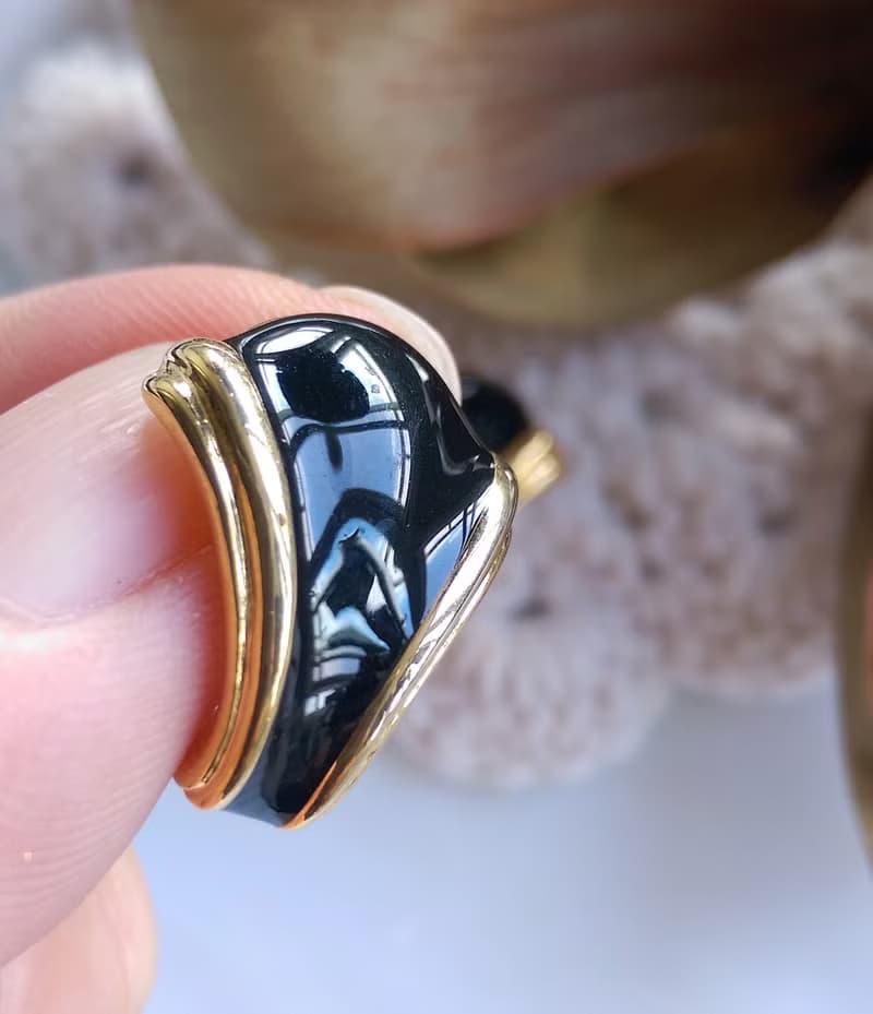 Vintage Jewelry 西洋古董飾品 優雅 復古 摩登 黑色調 針式耳環