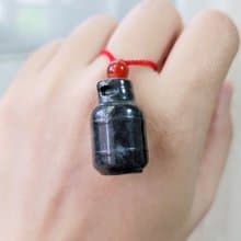 【親翠】天然翡翠 黑烏雞瓦斯桶項鍊 特殊個性題材 潮黑