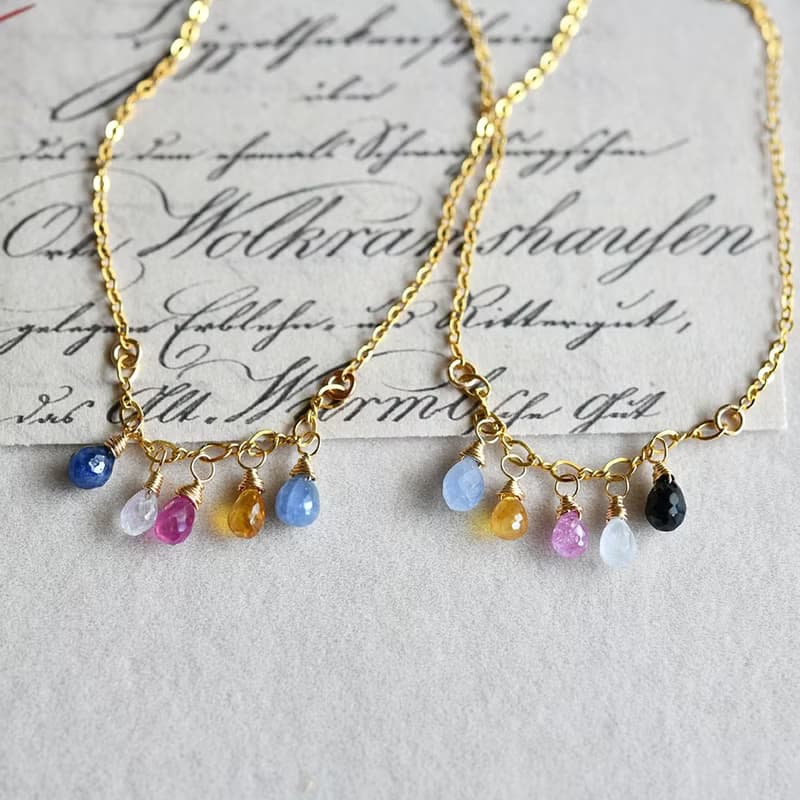 カリスマ性、勝利運などを高める カラフル サファイアのブレスレット 9月誕生石