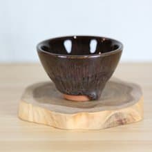 【送禮好物】45ml 天目釉淚 中式小茶杯 鶯歌名家葉敏祥作品