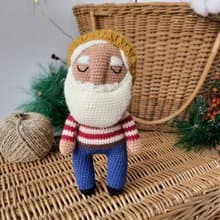 Sailor white beard plush soft gift for a boy for the holiday. Christmas gift