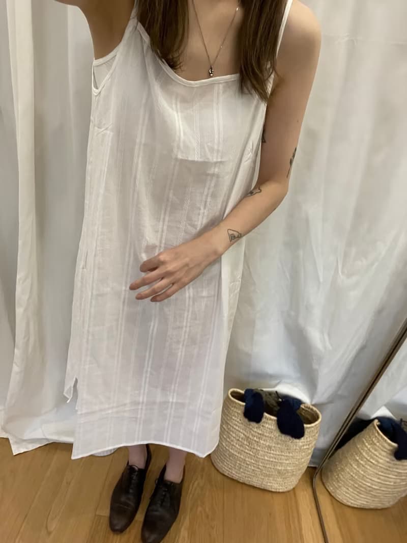 法國風打底小吊帶裙 I french cotton slip dress