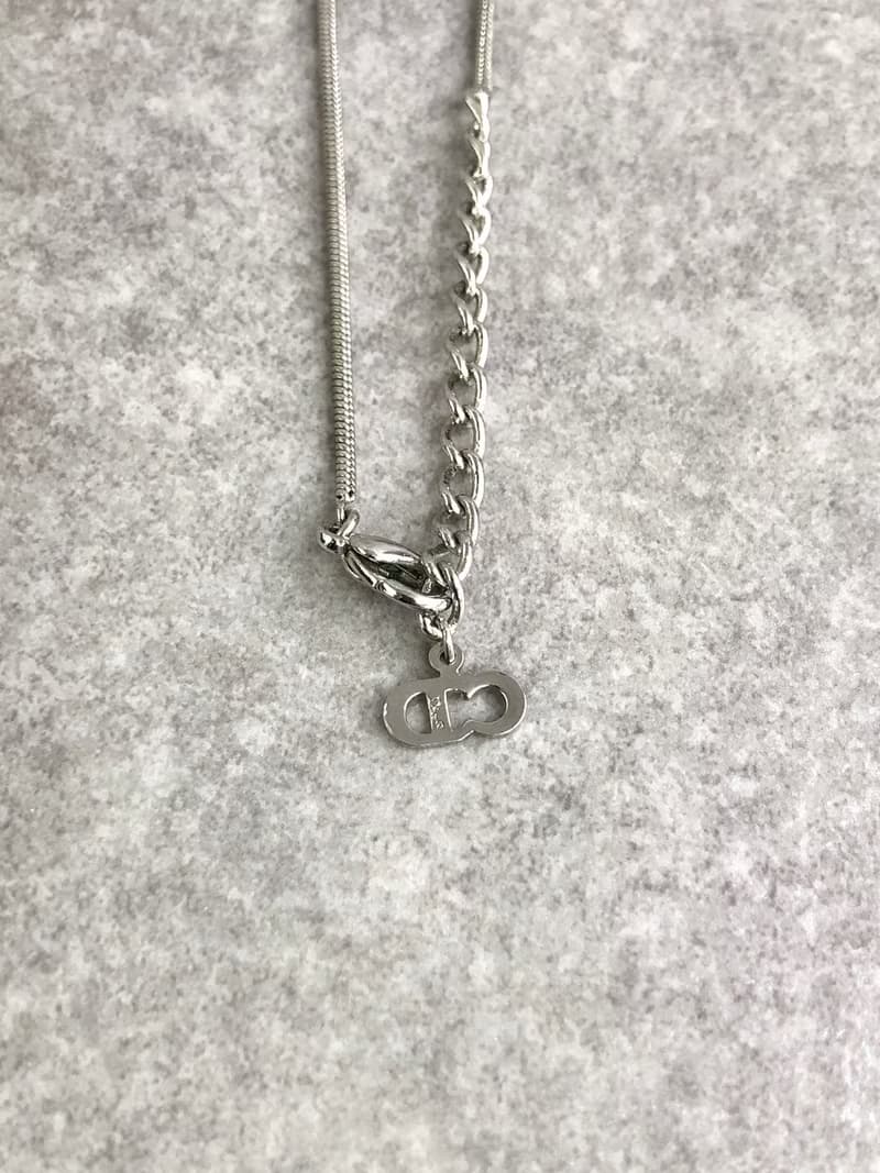 【 日本直送　名牌中古包 】Christian Dior クリスチャン ディオール ネックレス シルバー CDロゴ ハート vintage 2f2nrz
