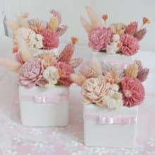 情人節禮物 法式香頌12康乃馨盆花 結婚捧花永生花畢業花束七夕情