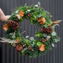 2024 - 木質系雪松聖誕花圈 /聖誕禮物 交換禮物 聖誕節