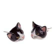 AndMary 手繪瓷耳環-黑白貓 禮盒裝 Black & White Cat Earrings