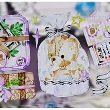 OKMT新七天原創手帳咕卡谷美流麻吧唧托膠帶貼紙貝殼光 禮物小熊