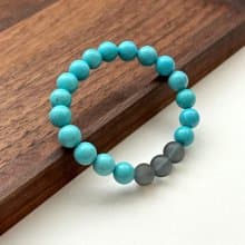 【射手摩羯座|12月生日】藍松石灰藍光琉璃手鏈 勇氣平安自信幸運