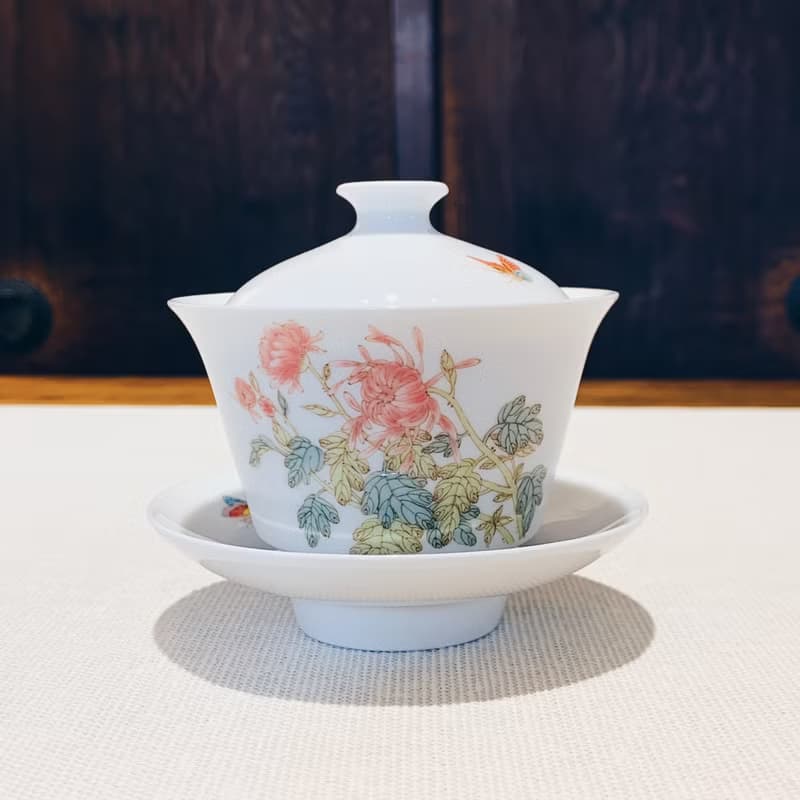 不言美器 釉中彩 如意奉杯