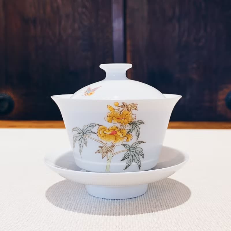 不言美器 釉中彩 如意奉杯