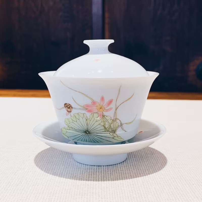 不言美器 釉中彩 如意奉杯